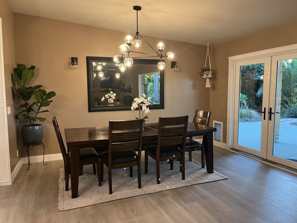 Finished dining room with completed interior work